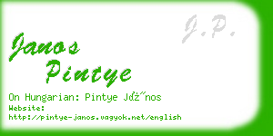 janos pintye business card